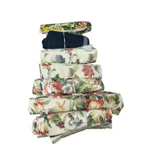 Fabric - 4 rolls of vintage floral 1 roll of dark denim 1 roll tropical floral